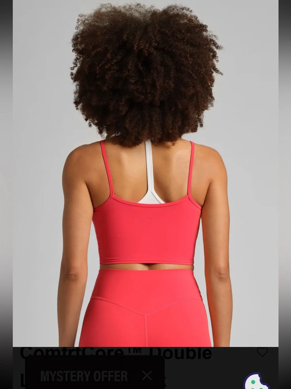 Comfort Double-Layer Red Crop Tank + Legging - Picture 2 of 10